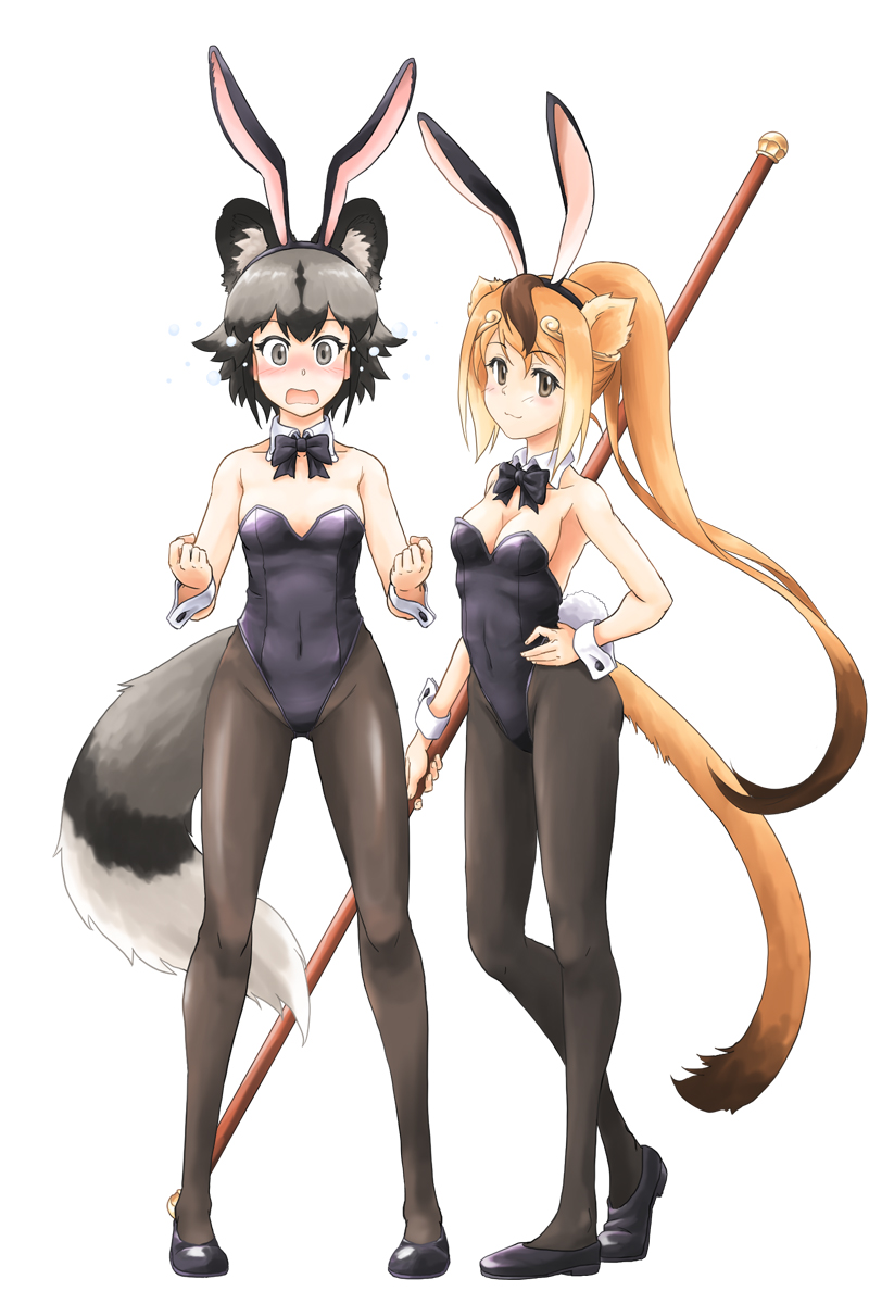 golden snub-nosed monkey and african wild dog (kemono friends) drawn by naka_(nicovideo14185763)