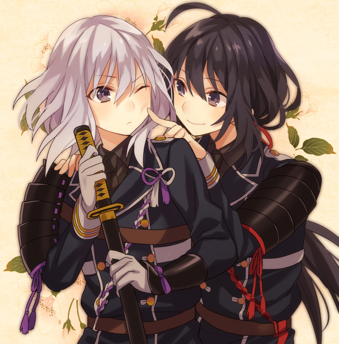 namazuo toushirou and honebami toushirou (touken ranbu) drawn by yuzuki_karu