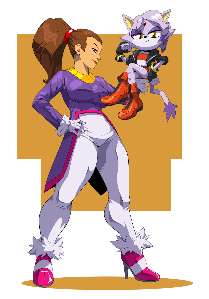 blaze the cat and blaze fielding (sonic and 2 more) drawn by eric_toner
