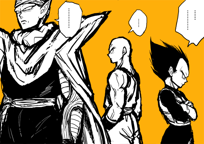 vegeta, piccolo, and tenshinhan (dragon ball and 1 more) drawn by gyuunyuu_daisuki