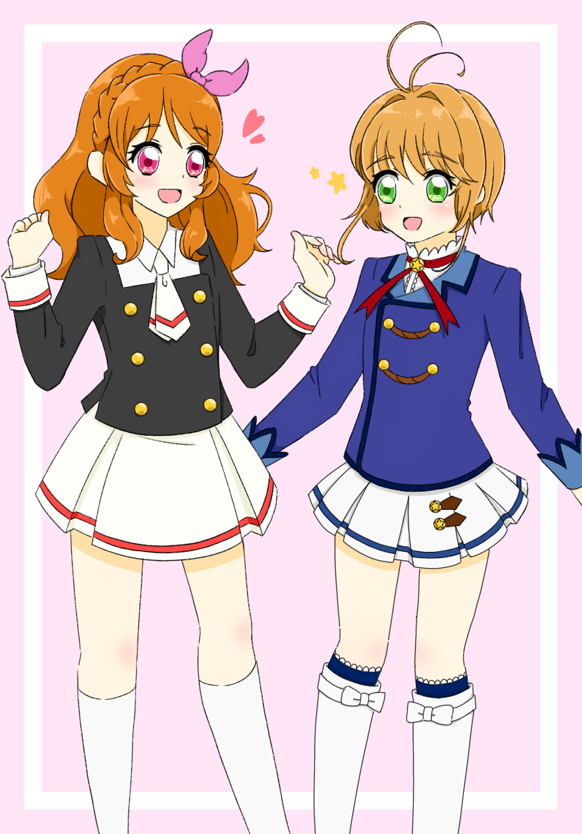 kinomoto sakura and ozora akari (cardcaptor sakura and 1 more) drawn by sakura_mituki