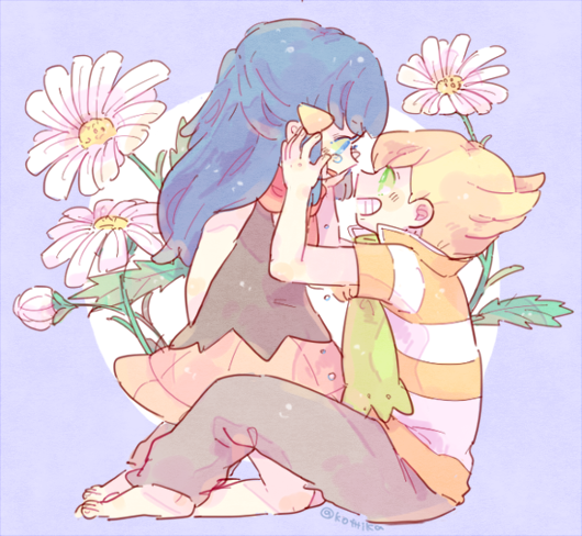 dawn and barry (pokemon and 1 more) drawn by katiko