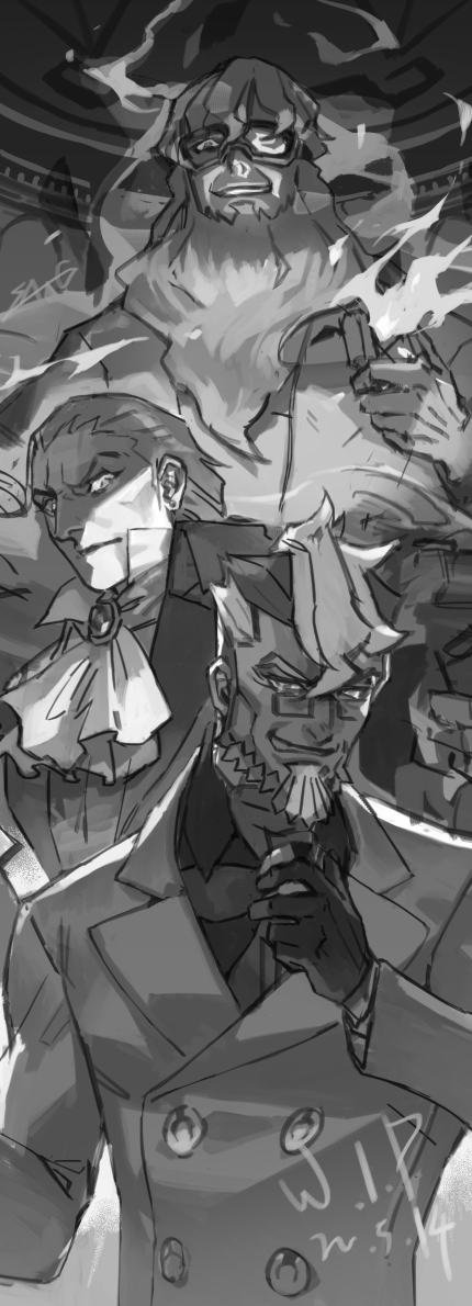 manfred von karma, damon gant, and excelcius winner (ace attorney and 3 more) drawn by vm_(as92402)