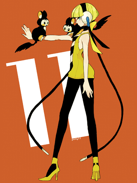 elesa and emolga (pokemon and 1 more) drawn by l_hakase