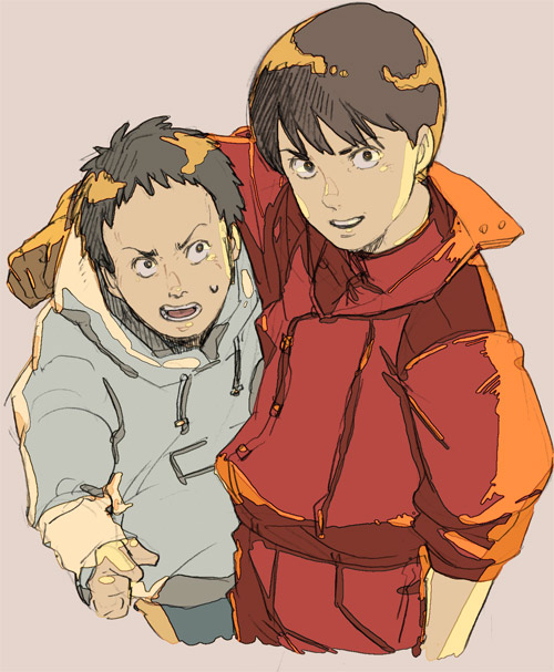 kaneda shoutarou and shima tetsuo (akira) drawn by rabbitlovesick