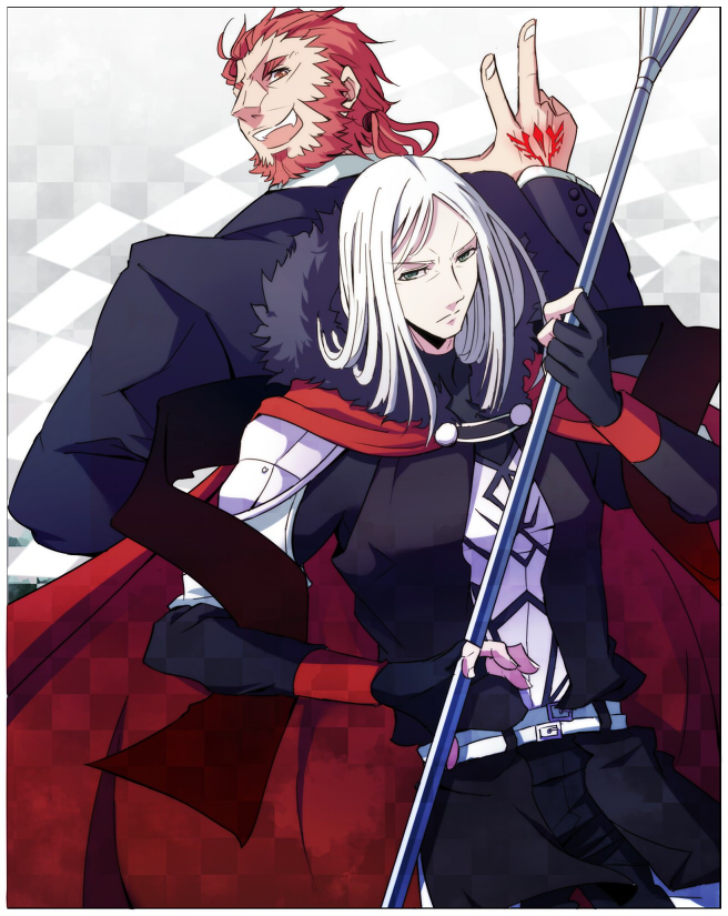 iskandar, waver velvet, and lord el-melloi ii (fate and 1 more) drawn by yukihime_(mofumofu2225)