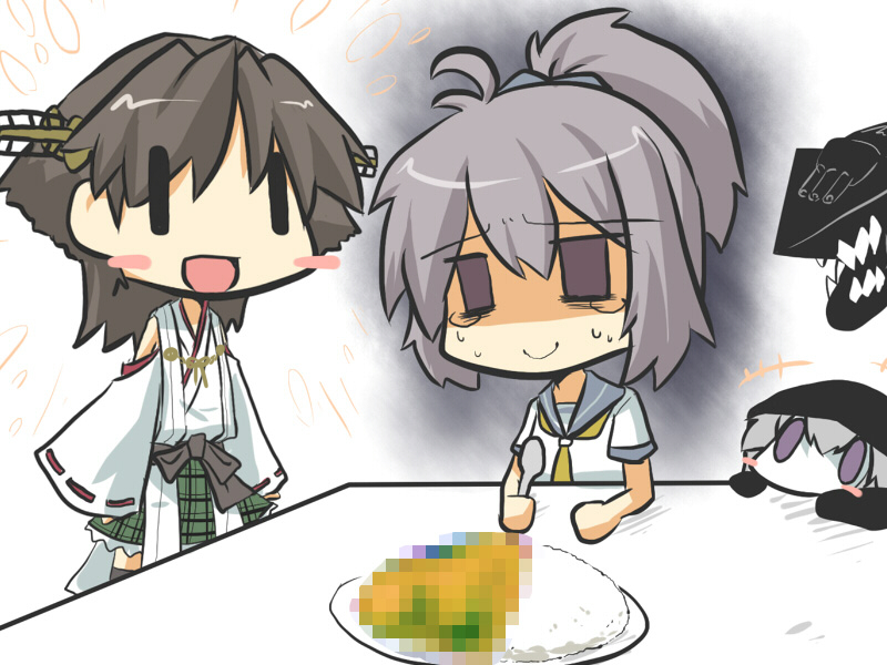 hiei, aoba, and re-class battleship (kantai collection) drawn by goma_(gomasamune)