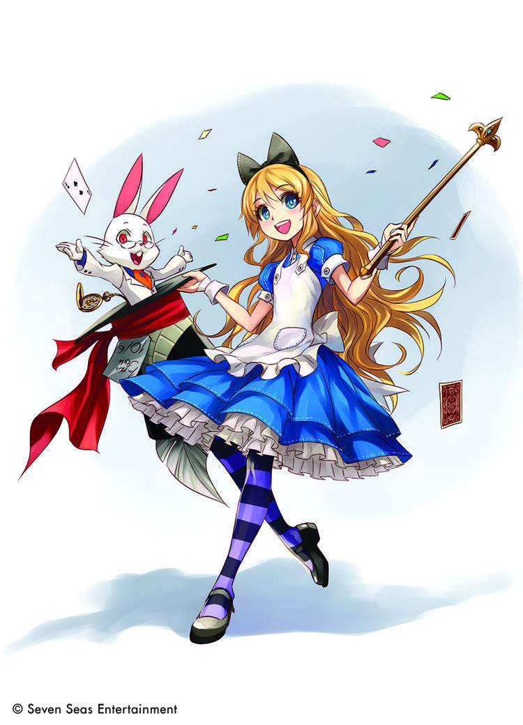 alice and white rabbit (alice's adventures in wonderland) drawn by kriss_sison