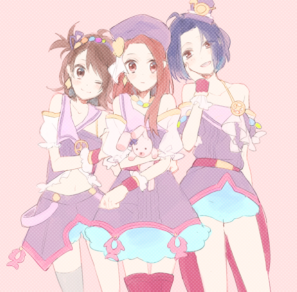 minase iori, miura azusa, futami ami, and usa-chan (idolmaster) drawn by chiri_(ch!)