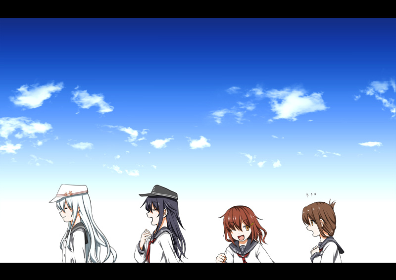 hibiki, inazuma, ikazuchi, akatsuki, and verniy (kantai collection) drawn by sumeragi_seisuke