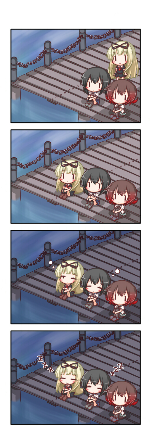 yuudachi, fubuki, and mutsuki (kantai collection) drawn by komakoma_(magicaltale)