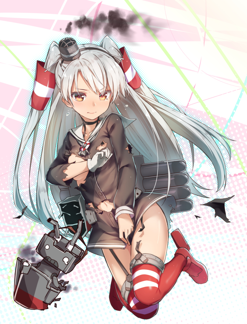 amatsukaze and rensouhou-kun (kantai collection) drawn by ninnzinn