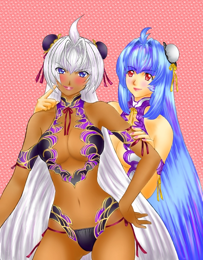 kos-mos and t-elos (xenosaga and 1 more) drawn by cat_(artist)