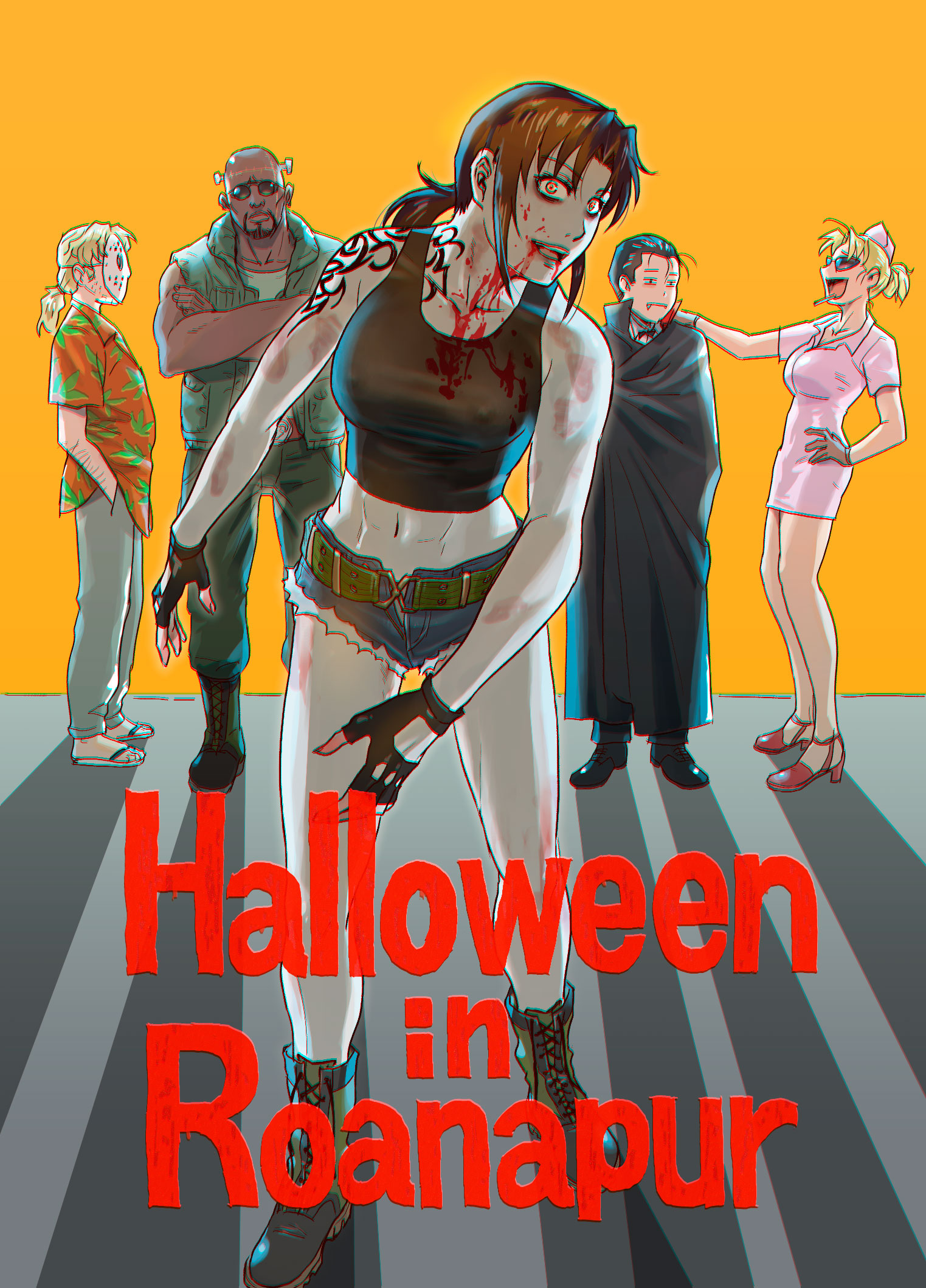 revy, frankenstein's monster, okajima rokuro, eda, dutch, and 1 more ...