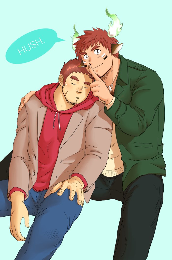 wakan tanka and tamamura gunzo (tokyo afterschool summoners) drawn by unplugged_line