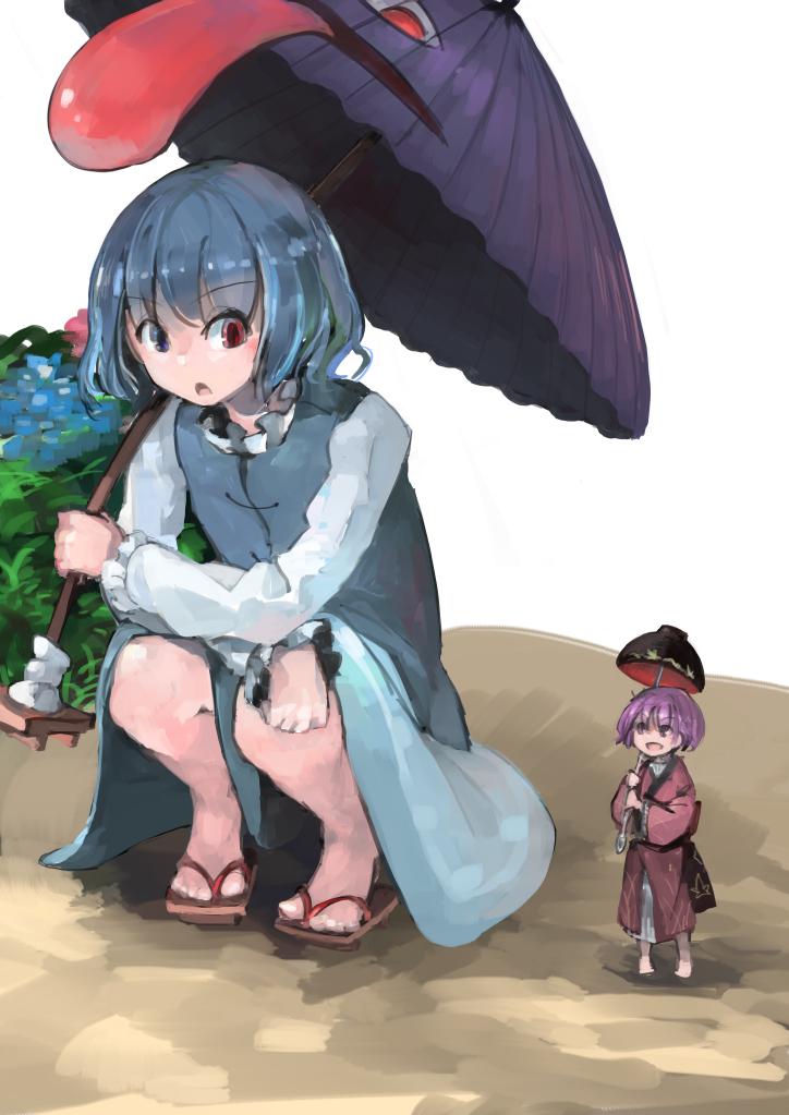 tatara kogasa and sukuna shinmyoumaru (touhou) drawn by ichiba_youichi