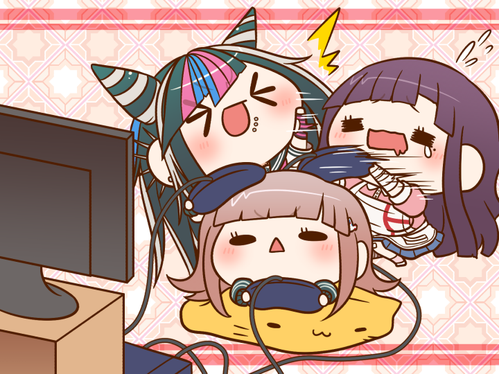 nanami chiaki, tsumiki mikan, and mioda ibuki (danganronpa and 1 more) drawn by yumaru_(marumarumaru)