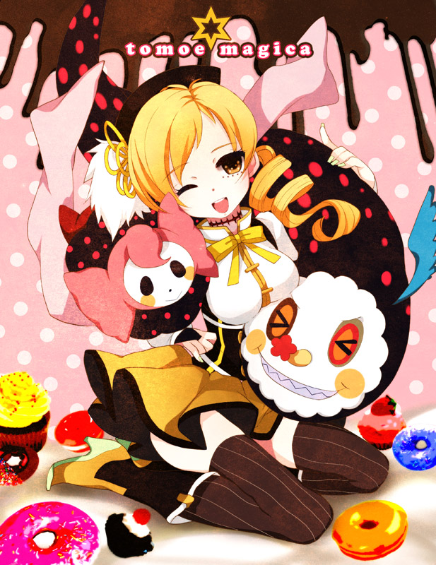 tomoe mami and charlotte (mahou shoujo madoka magica) drawn by peechun