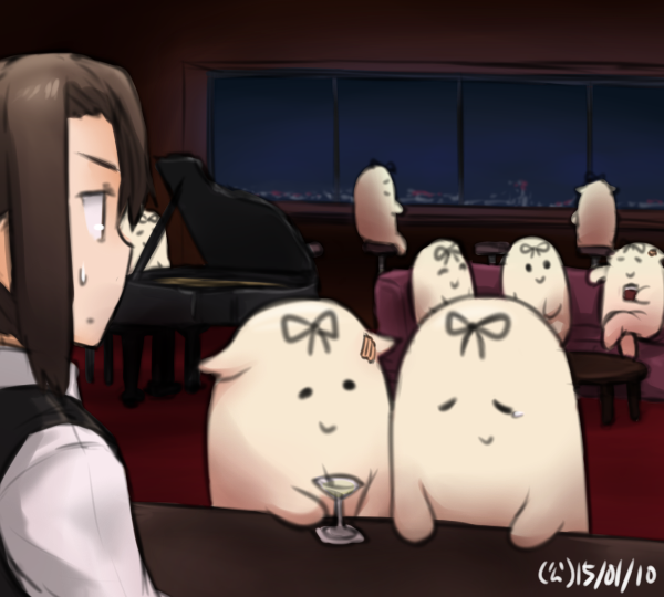 nachi and the yuudachi-like creature (kantai collection) drawn by hamu_koutarou