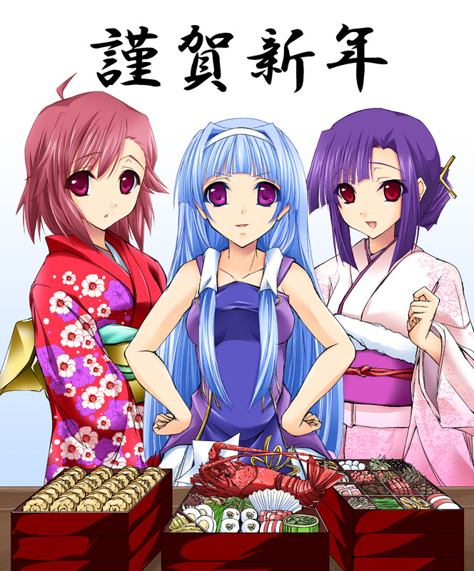 nagi, zange, and aoba tsugumi (kannagi) drawn by maho_(yakimorokoshi)