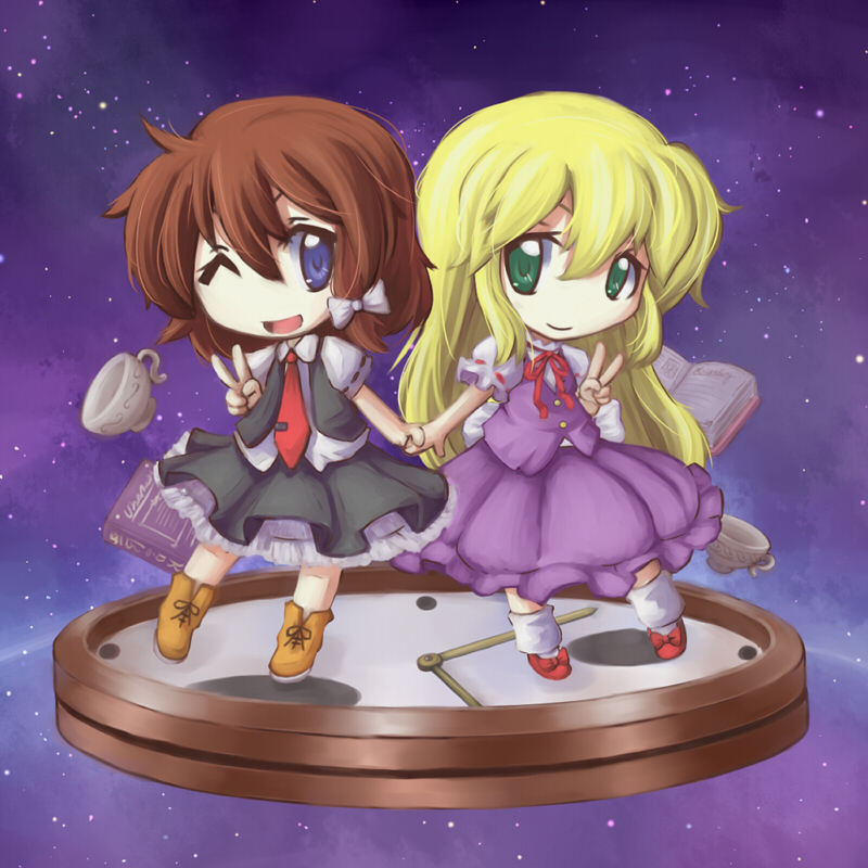 usami renko and maribel hearn (touhou) drawn by fushigi_ebi