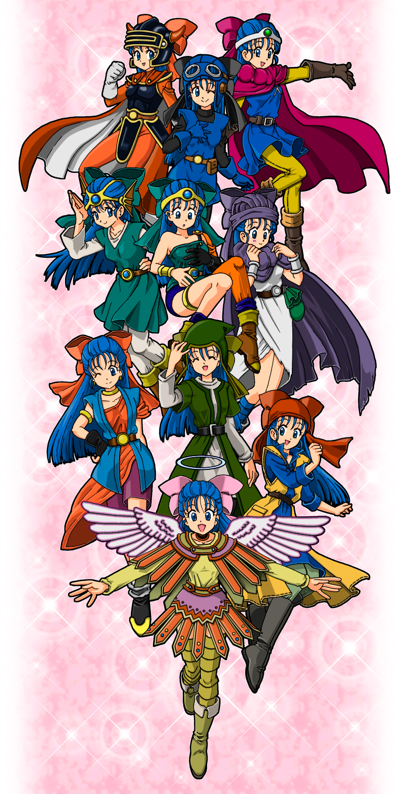 roto, prince of lorasia, flora, heroine, and hero (dragon quest and 9 more) drawn by nika_(20090103-sta)
