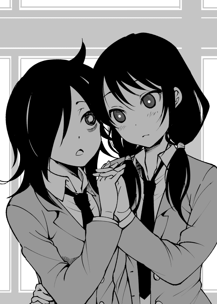 kuroki tomoko and tamura yuri (watashi ga motenai no wa dou kangaetemo omaera ga warui!) drawn by sakayama_shinta