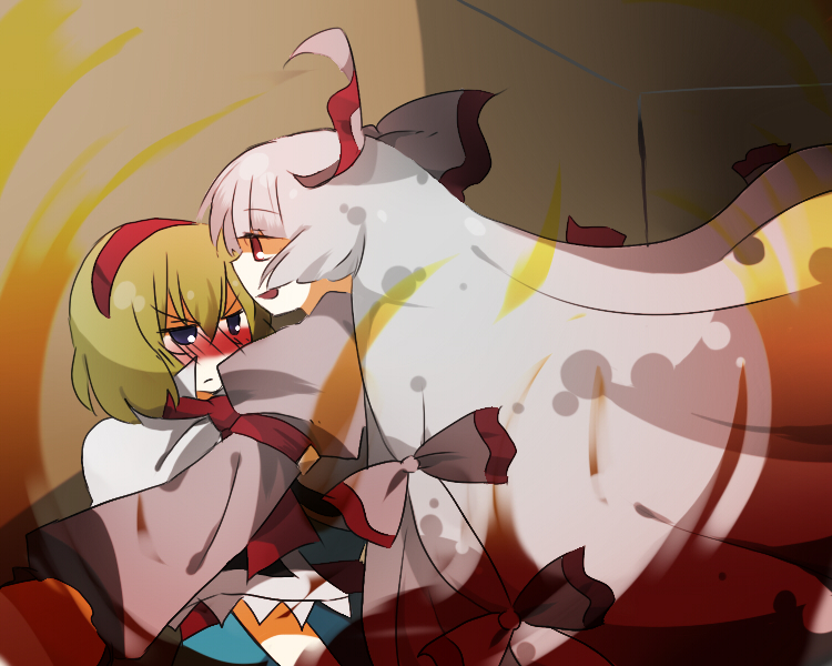 alice margatroid and fujiwara no mokou (touhou) drawn by marisu