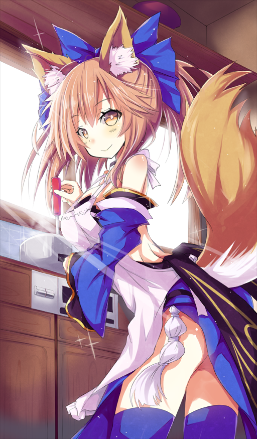 tamamo and tamamo no mae (fate and 1 more) drawn by hizaka