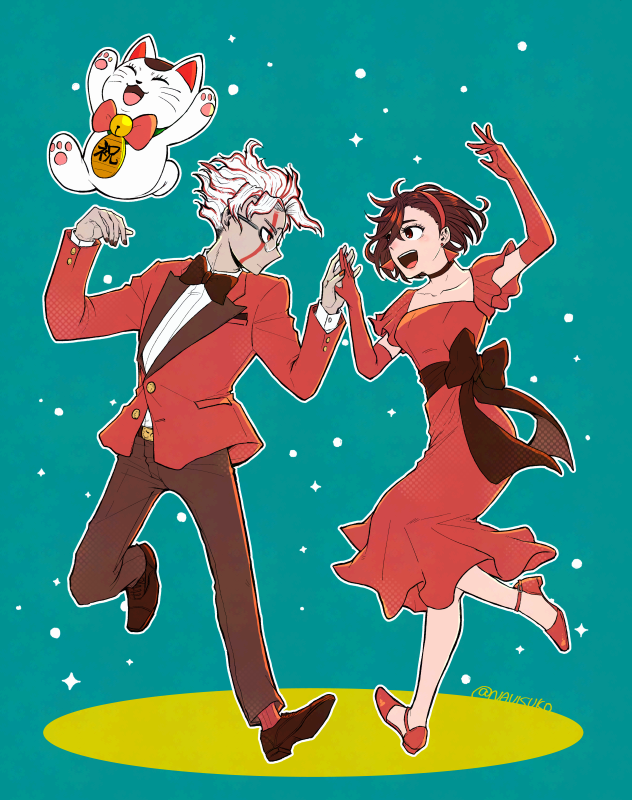 ayase momo, takakura ken, and turbo granny (dandadan) drawn by navisuko