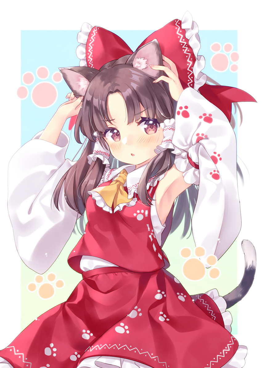 hakurei reimu (touhou and 1 more) drawn by mimi_(mimi_puru)