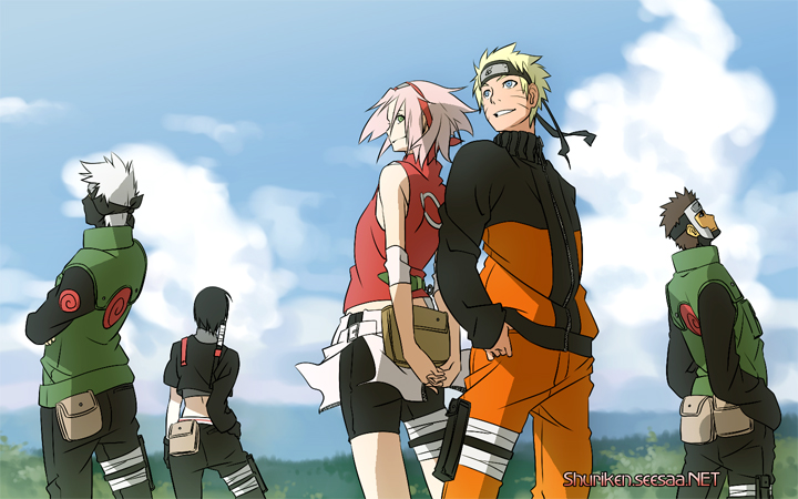 haruno sakura, uzumaki naruto, hatake kakashi, sai, and yamato (naruto and 1 more) drawn by @_(shuriken_fighter)