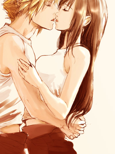 tifa lockhart and cloud strife (final fantasy and 1 more) drawn by co-ro