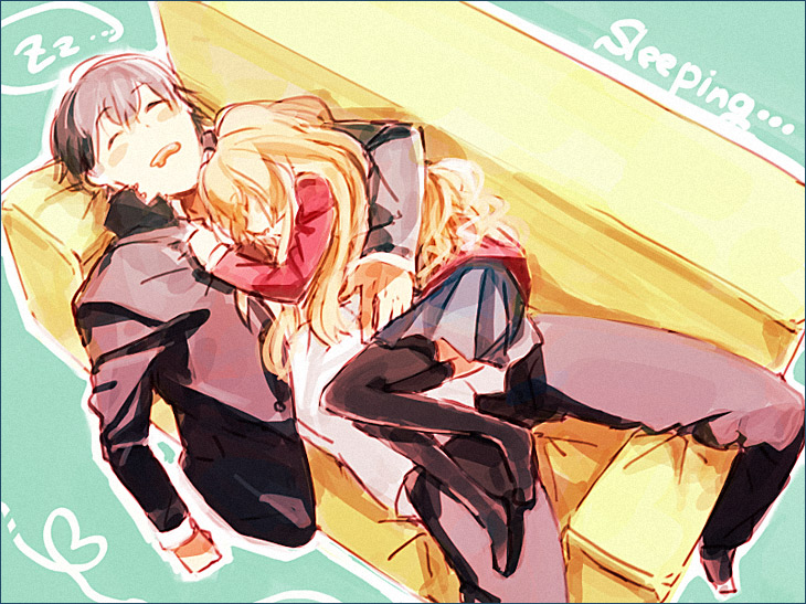 aisaka taiga and takasu ryuuji (toradora!) drawn by chiko_(beroro)