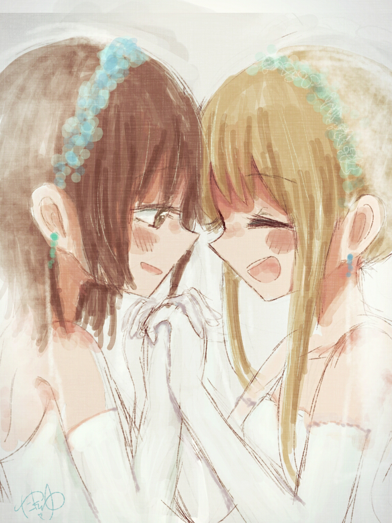 toshinou kyouko and funami yui (yuruyuri) drawn by tareyu