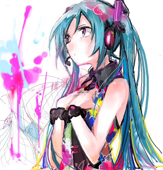 hatsune miku (vocaloid and 1 more) drawn by kirisawa_saki