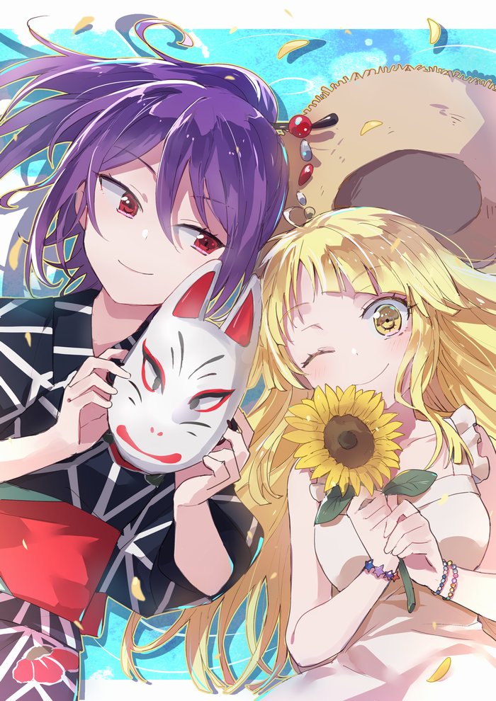 tsurumaki kokoro and seta kaoru (bang dream!) drawn by makino_(727me727)