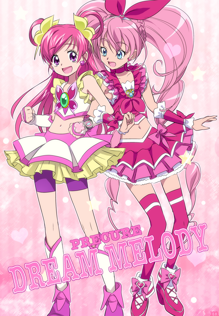 houjou hibiki, yumehara nozomi, cure melody, and cure dream (precure and 3 more) drawn by maeashi