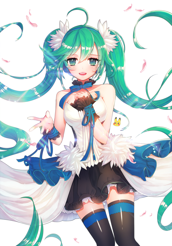 hatsune miku and pikachu (pokemon and 3 more) drawn by pikatsu