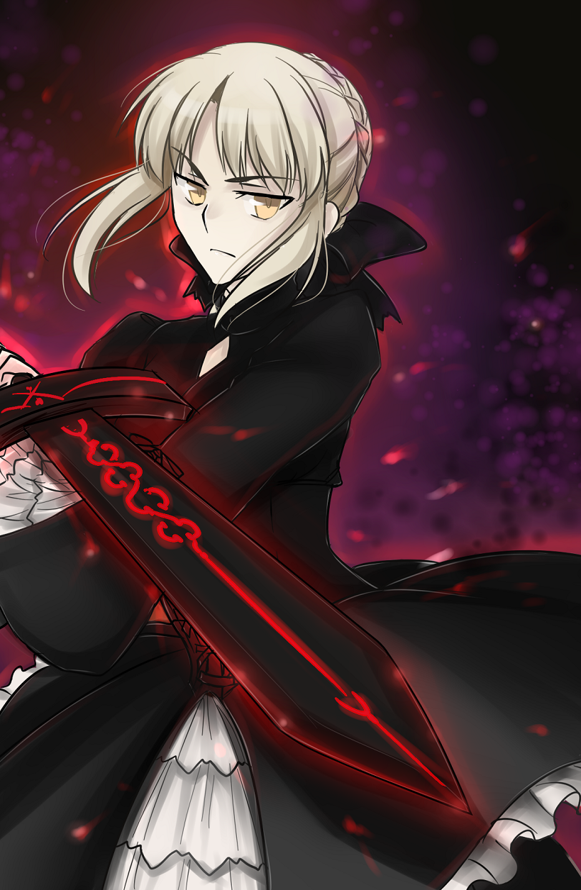 artoria pendragon and saber alter (fate and 1 more) drawn by tusia