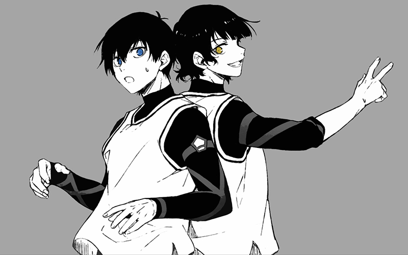 isagi yoichi and bachira meguru (blue lock) drawn by tarou_(run)
