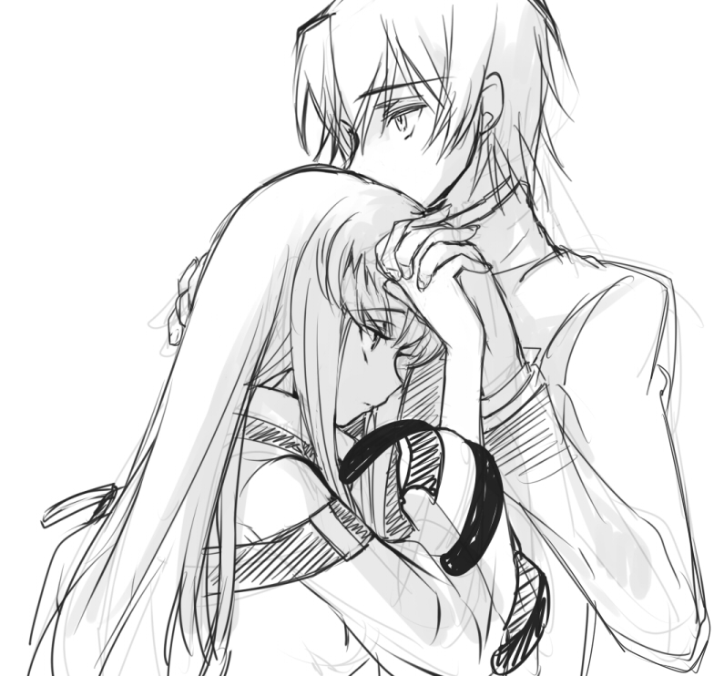 c.c. and lelouch vi britannia (code geass) drawn by creayus