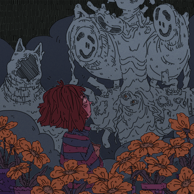 frisk, endogeny, and snowdrake's mother (undertale) drawn by smr03