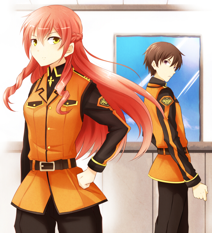 sakagami kiyoaki and iria cryschmitt (hikuushi series and 1 more) drawn by sanada_haiji