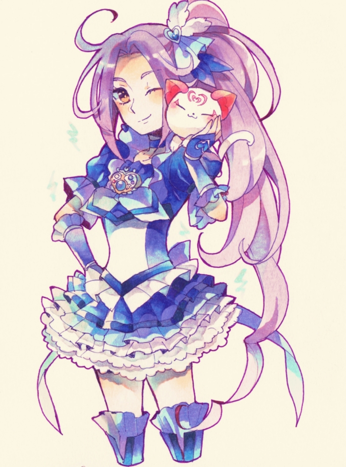 kurokawa eren, seiren, hummy, and cure beat (precure and 1 more) drawn by hayashi_(kanzume)