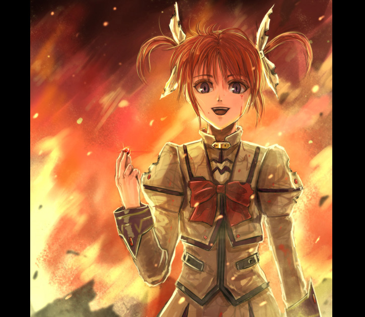 takamachi nanoha and raising heart (lyrical nanoha and 2 more) drawn by hwansang