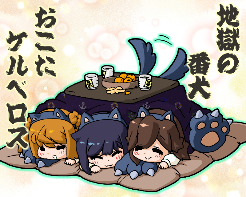 asashio, michishio, and arashio (kantai collection) drawn by watanabe_kousuke
