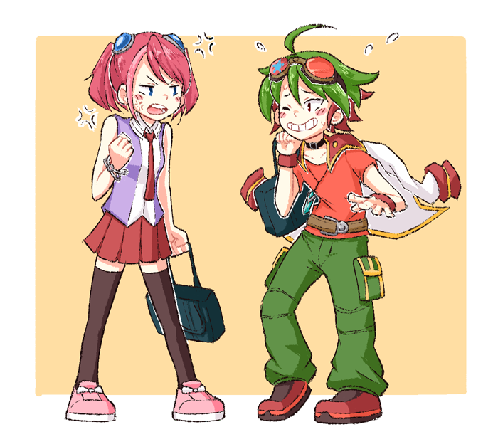 hiiragi yuzu and sakaki yuya (yu-gi-oh! and 1 more) drawn by friedbun