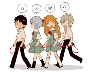 souryuu asuka langley, ayanami rei, ikari shinji, and nagisa kaworu (neon genesis evangelion) drawn by 0930erina