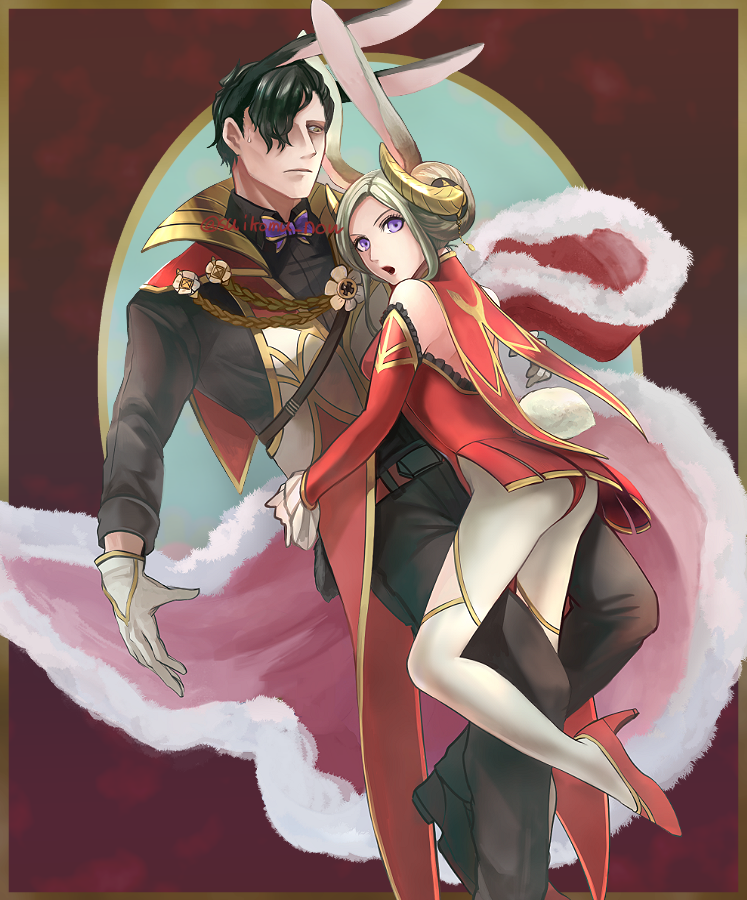 edelgard von hresvelg and hubert von vestra (fire emblem and 1 more) drawn by suikomu_now